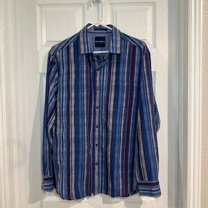 Blue Stripe Button Down Silk Blend by Tommy Bahama